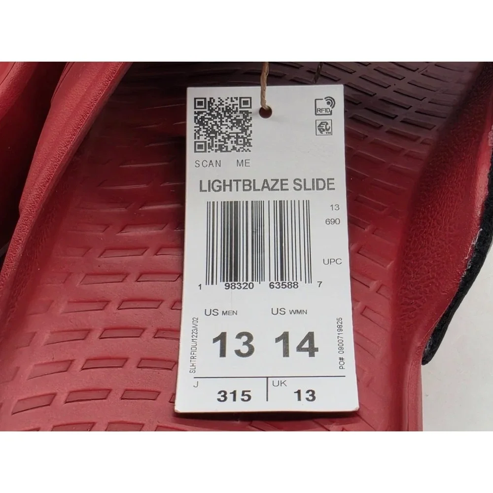 Adidas Lightblaze Slide NC State Wolfpack Men 13 Red Black Sandals Shoes IH7119